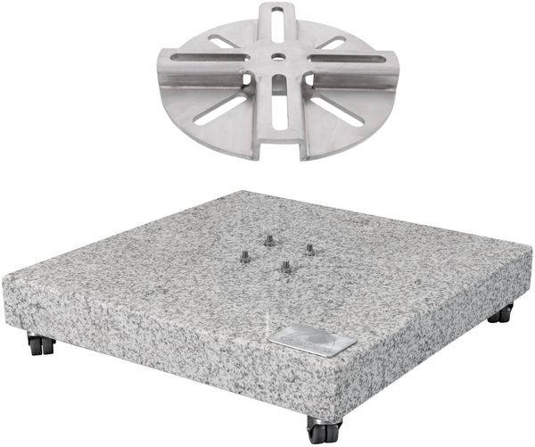 doppler Granit Schirmständer Ampelschirm Rollen und Adapter 140kg 80 x 80 cm