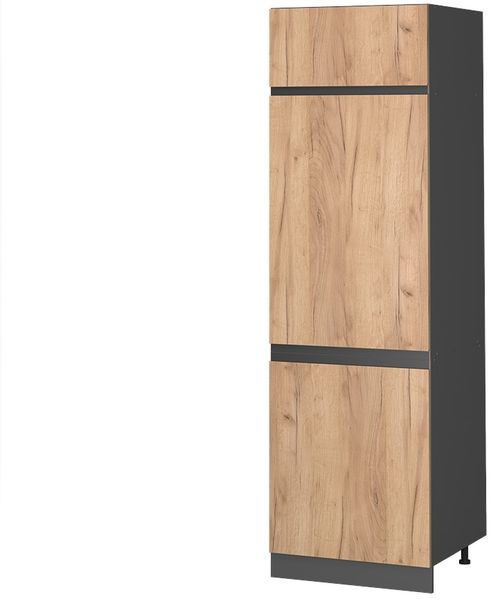Kühlumbauschrank R-Line Goldkraft Eiche 60 cm J-Shape Vicco