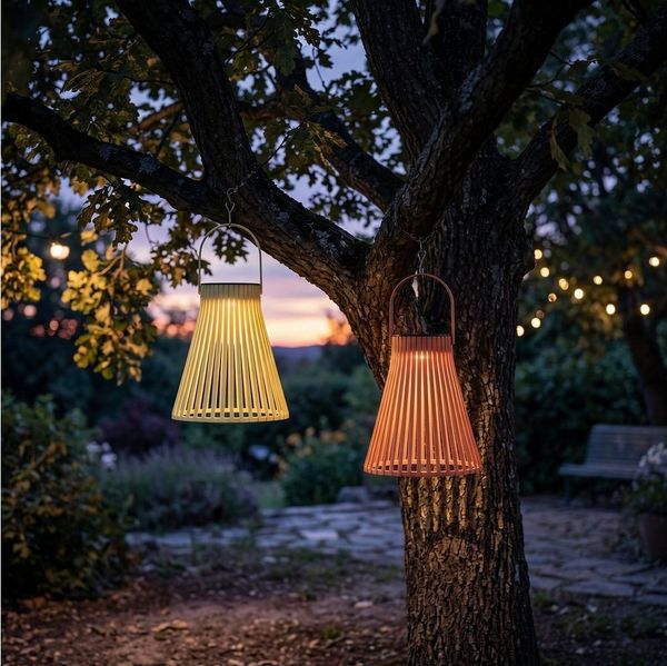 queence LED Solarleuchte Laterne Lampions bunt aus Kunststoff Ø14,5x18,5 cm, LED fest integriert, Lampe für Innen und Außen geeignet