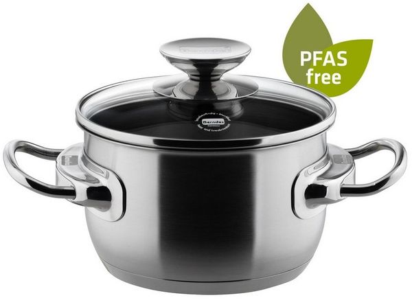 Berndes Kochtopf mit Glasdeckel aus Edelstahl, poliert - Injoy® PFAS-frei, Edelstahl, nickelfrei