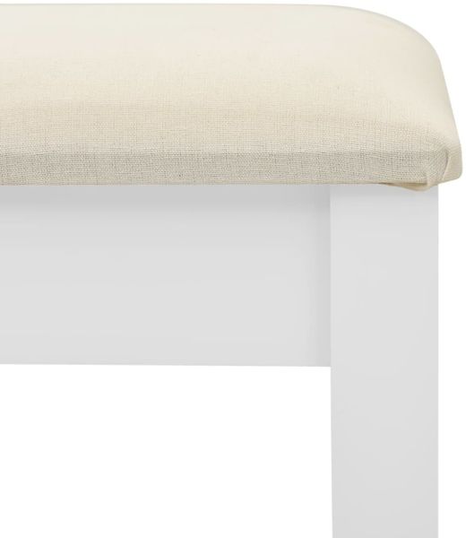 vidaXL Schminktisch mit Hocker, Paulownia-Holz MDF weiß, 65 x 36 x 128 cm Bild 9