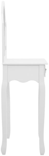 vidaXL Schminktisch mit Hocker, Paulownia-Holz MDF weiß, 65 x 36 x 128 cm Bild 5