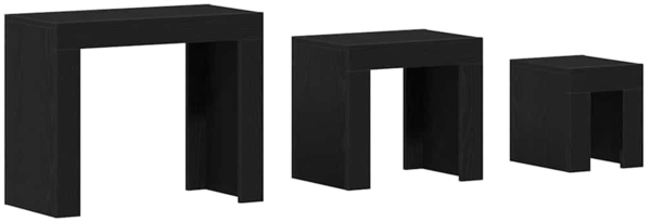 vidaXL Satztische 3 pcs Schwarz Eichen-Optik Holzwerkstoff 862070