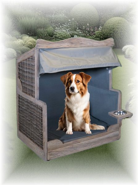 Strandkorb-King XL Hundestrandkorb aus Teakholz naturfarben