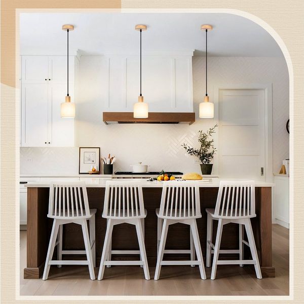 Nettlife Pendelleuchte Vintage Holz Stoff Weiß 1/3 Flammig E14 Rustikale Beleuchtung, Höhenverstellbar, LED wechselbar, Küche Wohnzimmer Restaurant Schlafzimmer Flur