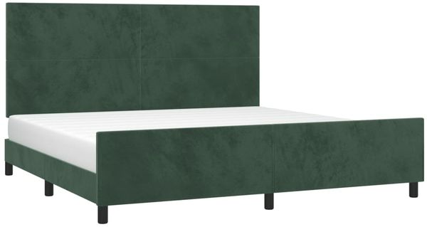 Bettgestell mit Kopfteil Samt Dunkelgrün 200x200 cm, Härtegrad: H2 [3125656] Bild 3