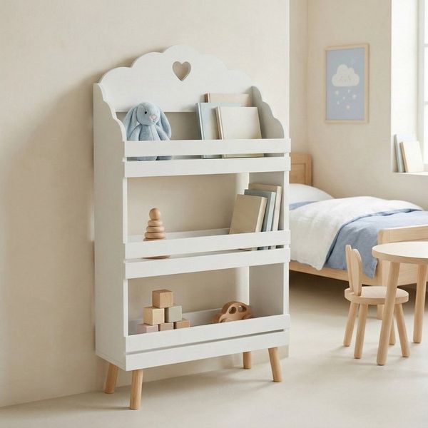 EDAXO Regal Kinderregal mit Wolkenmotiv NUVU, 60 x 100 x 18 cm
