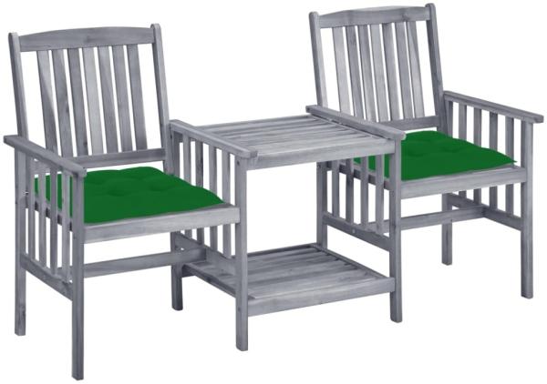 vidaXL Gartenstühle mit Teetisch und Kissen Massivholz Akazie 3061322