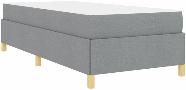 vidaXL Bettrahmen mit Matratze Hellgrau 90 x 200 cm Stoff 3398906 Bild 9