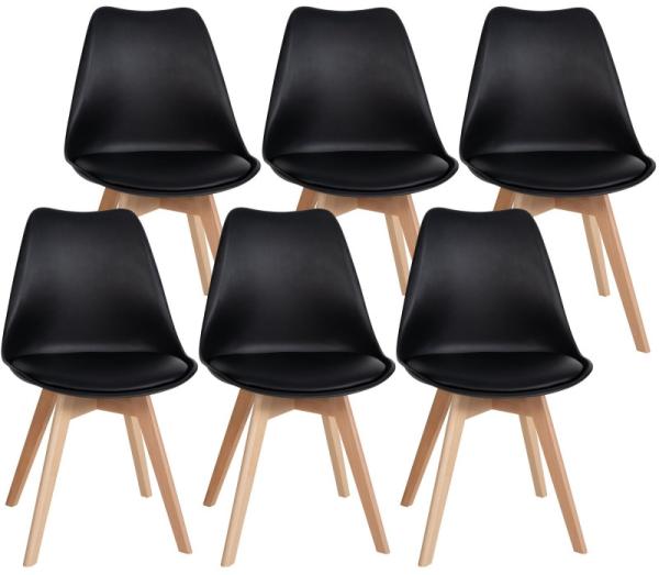 6er Set Esszimmerstuhl Ramsey (Farbe: schwarz)