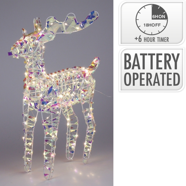 LED Rentier 100 LEDs warmweiß Weihnachtsbeleuchtung Innen Batterie