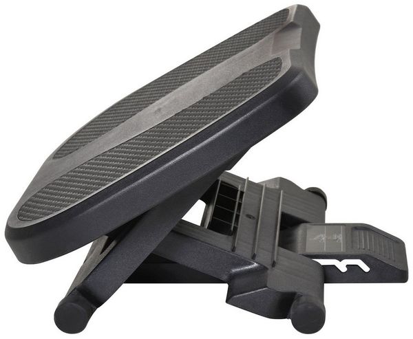 HOMCOM Fußhocker 3 Höhen Verstellbare Fußstütze (Fußbank, 1 St, Fußablage), Schwarz 45 x 34 x 10-16,5 cm