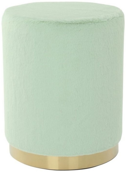 Qiyano Hocker Sitzpouf Mahina Mintgrün - Rundhocker, Flauschig, Deko (1 St)