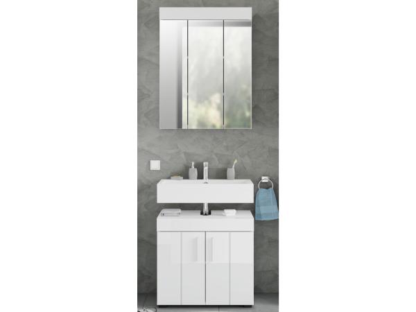 Badezimmer-Set >Kolomea< (2-teilig) in Weiß - 60x190x35cm (BxHxT)