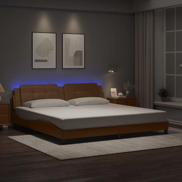 vidaXL Bettgestell mit LED ohne Matratze "Zadar" Cappuccino-Braun 200x200 cm 3214135