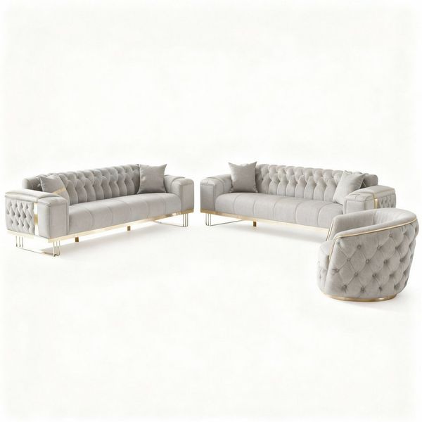 Palms-Store Sofa -Set Imperial Premium, 6 Farben verfügbar, 3-Sitzer + 2-Sitzer + Sessel (3-Sitzer mit Schlaf-funktion)
