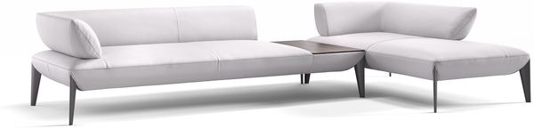 Sofanella Ecksofa ALMERIA Ledersofa Big Sofa Polsterecke in Weiß M: 360 Breite x 97 Tiefe