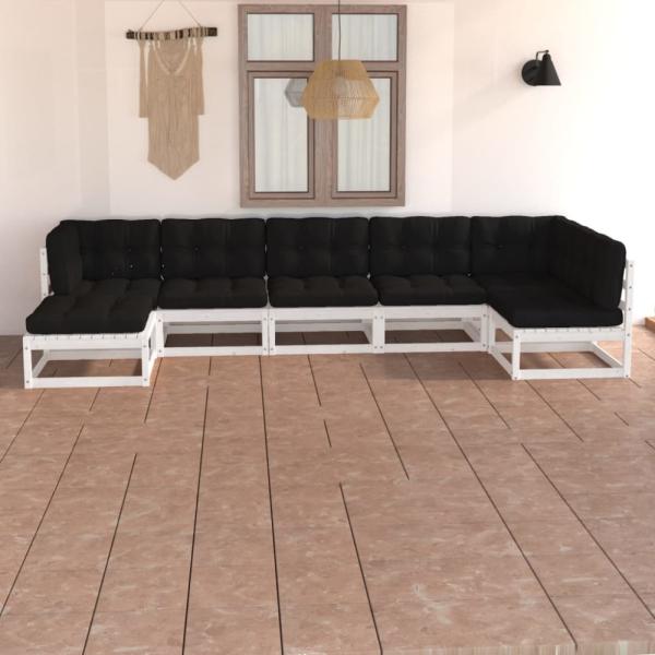 vidaXL 7-tlg. Garten-Lounge-Set mit Kissen Massivholz Kiefer 3076745