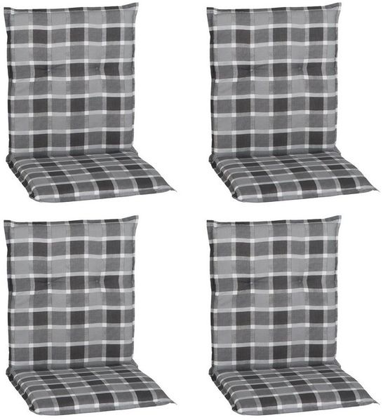 NYVI Sitzauflage Niedriglehner Auflagen 4er Set Barcelona Gartenstuhlauflagen 100x50cm, (4 St), Niederlehner Stuhlauflage Sitzauflage mit Halteband Kariert Karo