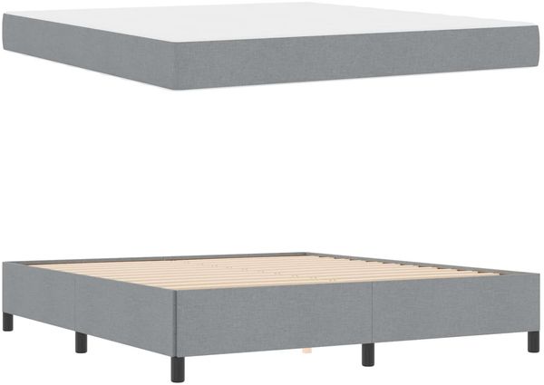 vidaXL Boxspringbett Hellgrau 180 x 200 cm Stoff 3398878 Bild 5