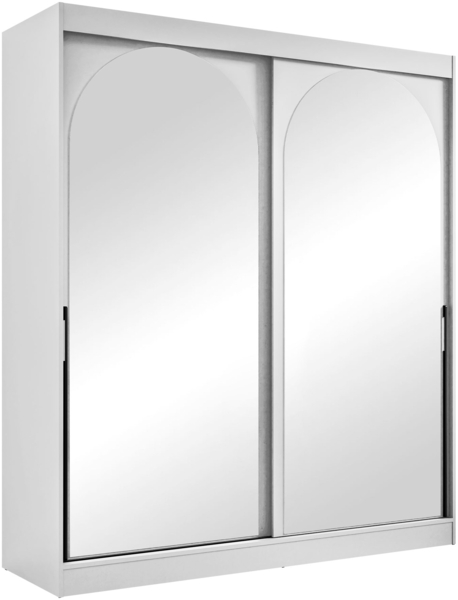 Kleiderschrank Mezzinto 180 (Farbe: Weiß / Weiß + Schwarz)