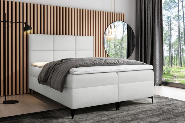 99rooms Ozzy Boxspringbett Kunstleder 160x200 cm Weiß