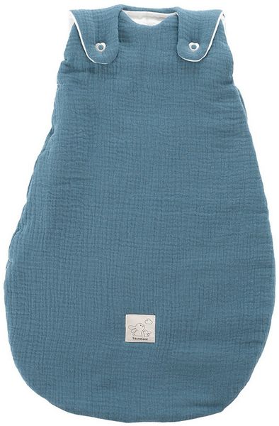 Träumeland Ganzjahres Schlafsack Baumwoll Musselin jeansblau Größe 74/80