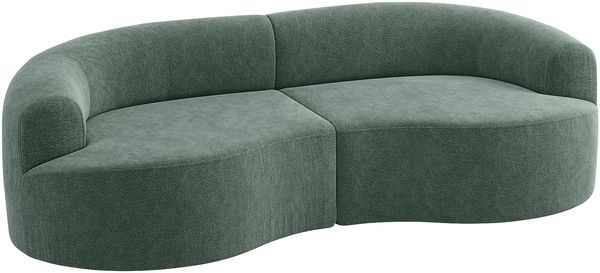 skølm 'Loki' Sofa 2-tlg, 2er Sitz mit 2 Kissen, dunkelgrün