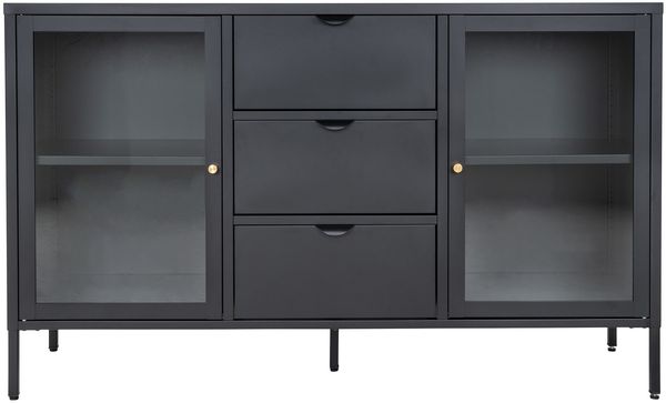 Sideboard >Dalby< in Schwarz, Metall - 140x85x40cm (BxHxT)