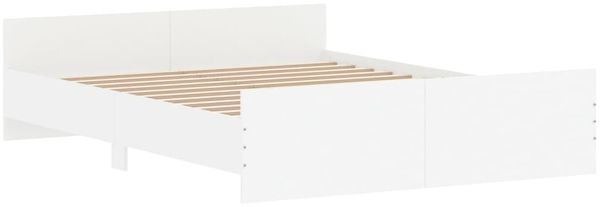 vidaXL Bettgestell mit Kopf- und Fußteil Weiß 140x200 cm 3203747 Bild 4