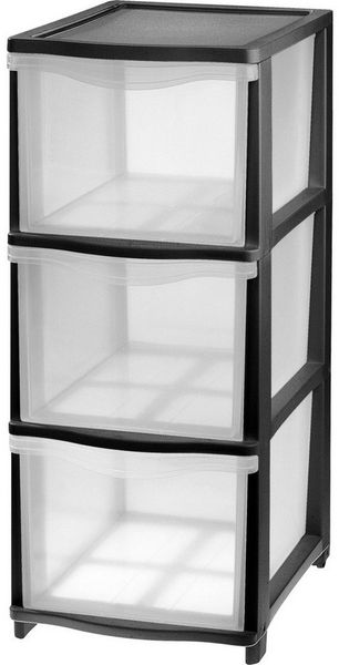 Tontarelli Schubladenturm Cover Line mit Rollen 3 x 13,5 L schwarz Schubladenbox