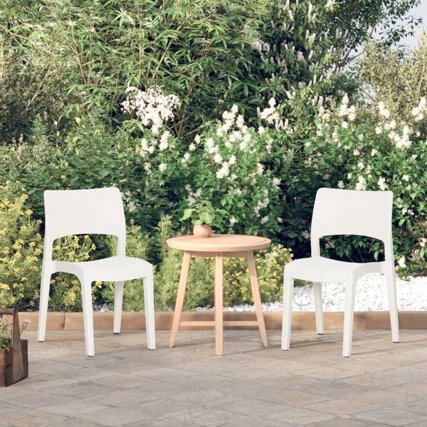 vidaXL Gartenstühle 2 Stk. Weiß Polypropylen 317726