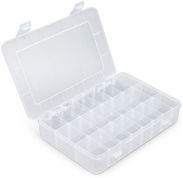 BAYLI Aufbewahrungsbox 2er Set - Sortimentkasten mit 24 Fächern, Kleinteilmagazin - Aufbewah