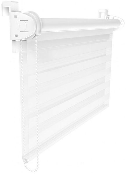 Doppelrollo Tag-Nacht Fensterrollo Klemmfix Zebrarollo mit Stopper, Furnify, ohne Bohren, Klemmfix, Kettenzug mit Stopper