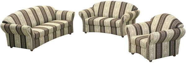 Sofagarnitur 3-2-1 Kama Chenille braun