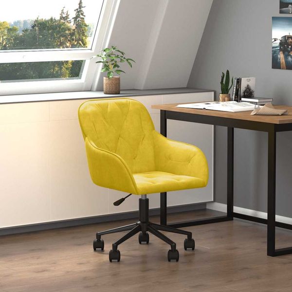 Bürostuhl, Drehstuhl, Schreibtischstuhl Drehbar Gelb Samt