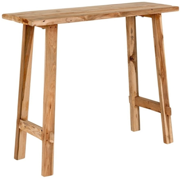 LebensWohnArt Konsolentisch Massivholz Konsolentisch NIRONA 90cm recyceltes Teakholz Konsole