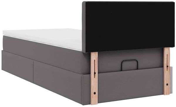 vidaXL Ottoman-Bett mit Matratzen & LEDs Grau 80x200 cm Kunstleder 3312125 Bild 10