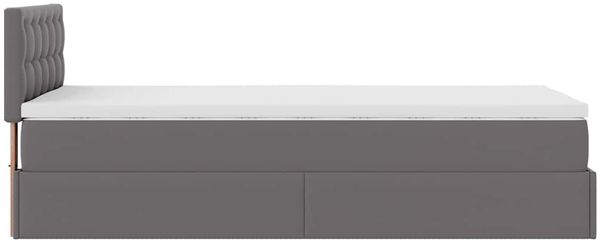 vidaXL Ottoman-Bett mit Matratzen & LEDs Grau 80x200 cm Kunstleder 3312125 Bild 9