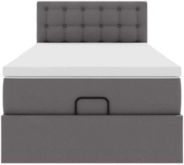vidaXL Ottoman-Bett mit Matratzen & LEDs Grau 80x200 cm Kunstleder 3312125 Bild 8