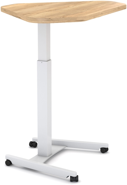 ASSMANN Höhenverstellbares Steh-Sitzpult Single Desk Eiche Natura Signalweiß 108x68x72cm Metall Holz Bild 4