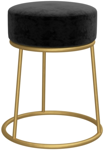 vidaXL Runder Hocker Schwarz Samt 340260