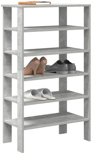 vidaXL Schuhregal Betongrau 61x32x105 cm Holzwerkstoff 859863