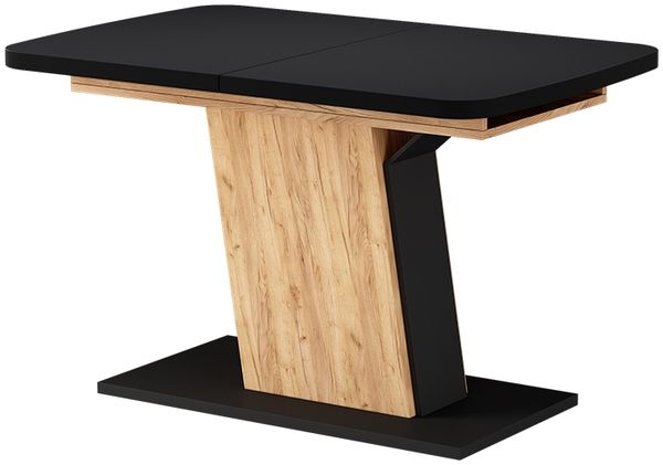 Esstisch Fenaro Schwarz/Goldkraft Eiche 120 x 80 cm ausziehbar Vicco