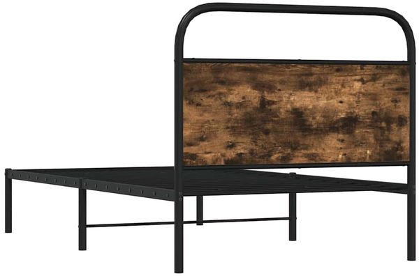 vidaXL Bettgestell ohne Matratze 90x190 cm Räuchereiche Holzwerkstoff 4100201 Bild 7