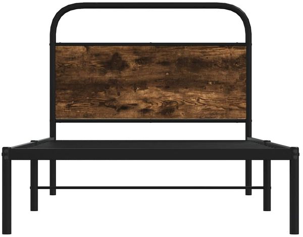 vidaXL Bettgestell ohne Matratze 90x190 cm Räuchereiche Holzwerkstoff 4100201 Bild 5