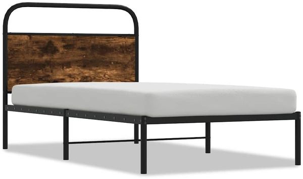 vidaXL Bettgestell ohne Matratze 90x190 cm Räuchereiche Holzwerkstoff 4100201 Bild 2