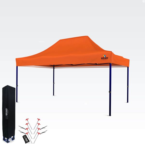 Messezelt 3x4,5m (45mm Stahl) | Schnelle Montage, lange Lebensdauer - ohne 3 Wänden - Orange