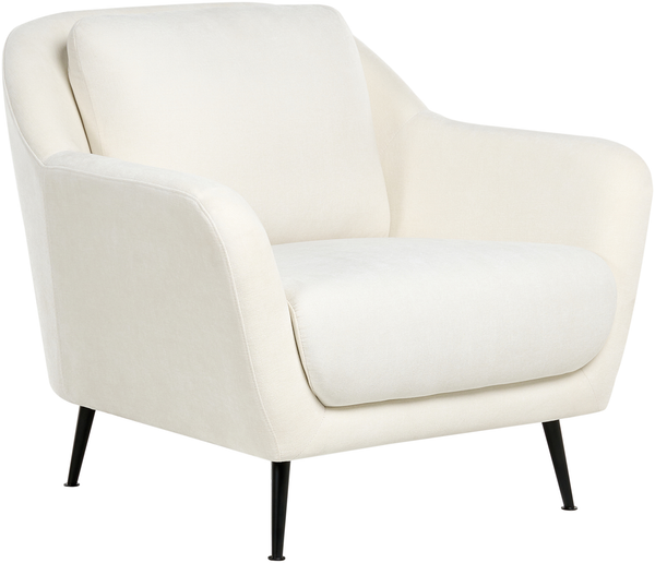 Sessel EIBY Chenillegewebe Weiß