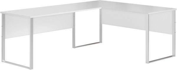 Stella Trading Amanda Eckschreibtisch in Weiß - Moderner Bürotisch Computertisch in L-Form für Ihr Home-Office - 223 x 77 x 73 cm (B/H/T)